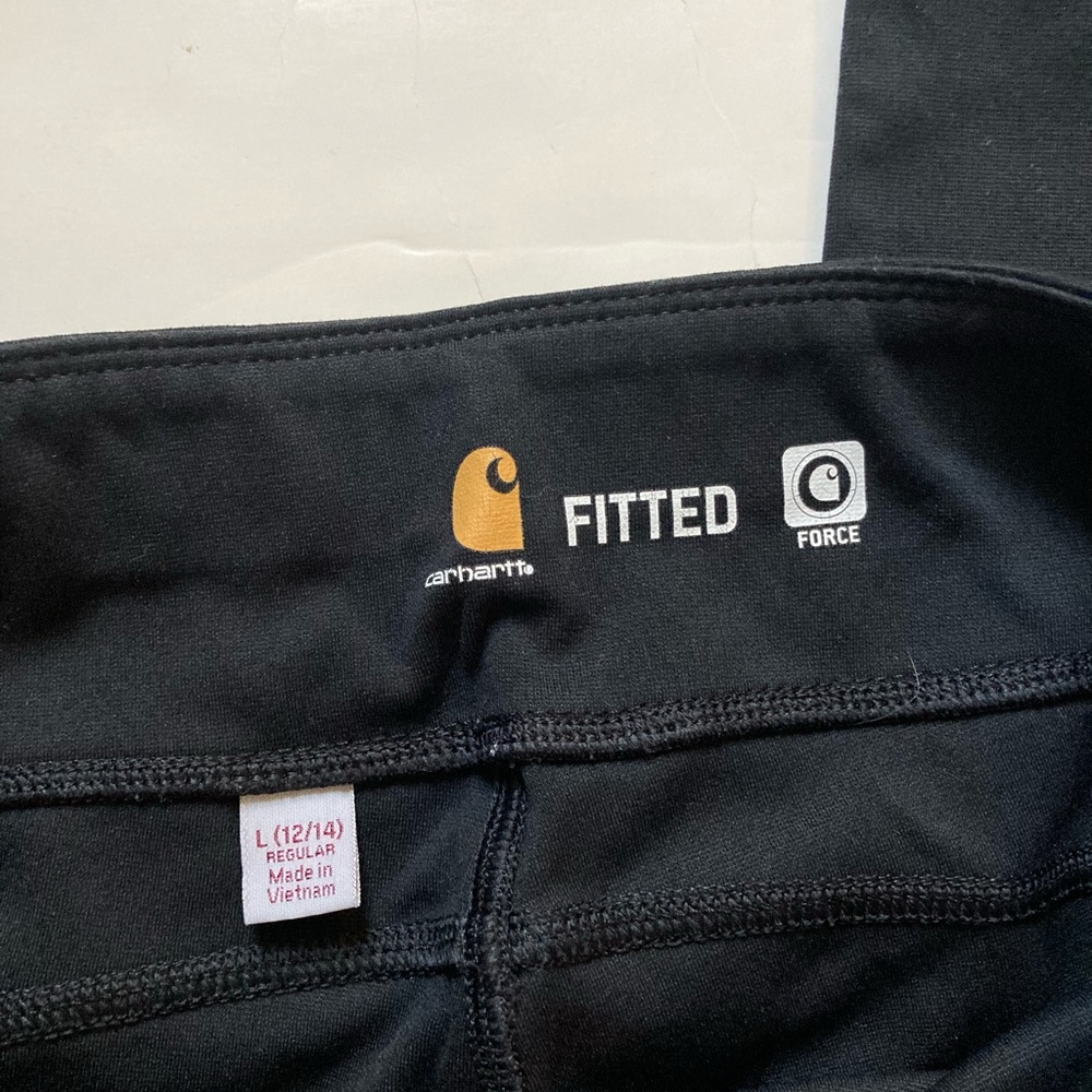 Carhartt force leggings black pockets L 12 14 EUC - Picture 3 of 3